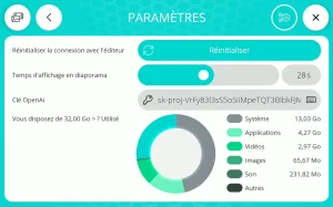 Buddy Player - Paramètres d'application