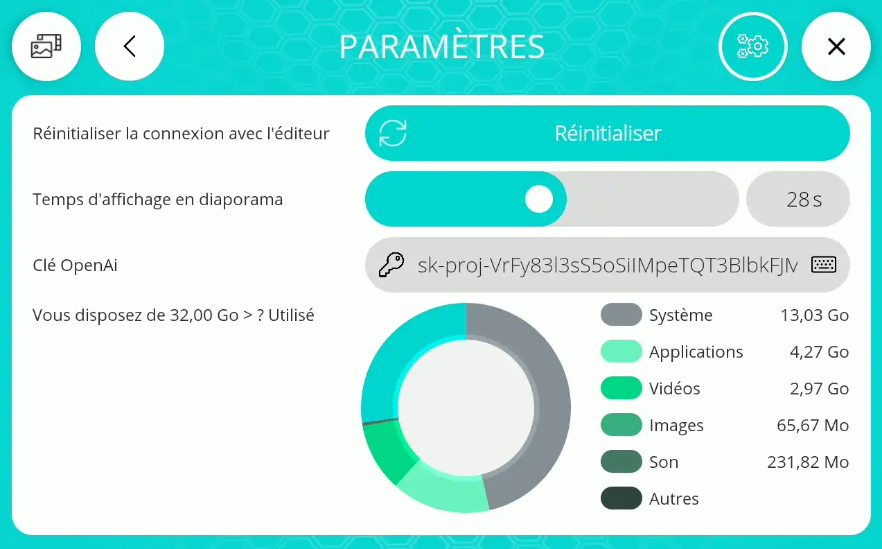 Buddy Player - Paramètres d'application