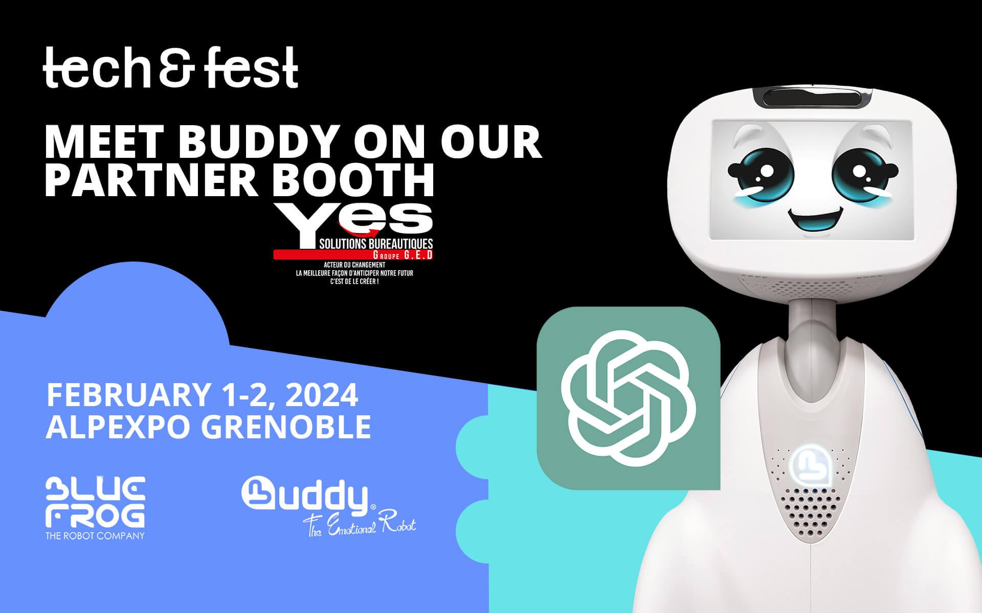 Buddy At Tech and Fest 2024 - BLUE FROG ROBOTICS
