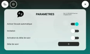 TeamChat - Ecran de paramètres options Buddy