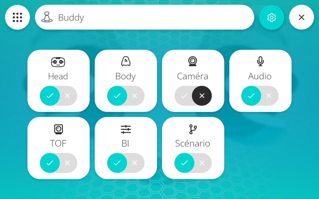 Buddy ROS2 - Menu Paramètres - Robot compatible ROS2 Robot compatible ROS2 - Paramètres
